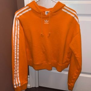 Orange adidas cropped hoodie very comfortable